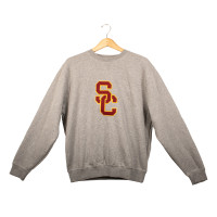 USC Trojans Team Trojan Oxford SC Interlock Tackle Twill Crew Fleece Sweatshirt